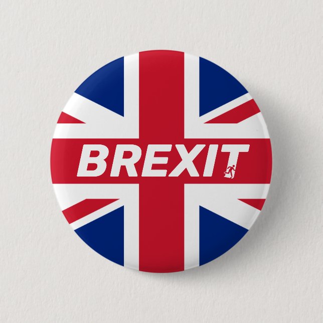 Macaron Rond 5 Cm Union Jack Drapeau du Brexit : Un insigne pour qui (Devant)