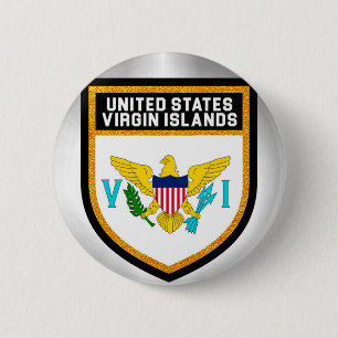 Macaron Rond 5 Cm United States Virgin Islands Flag