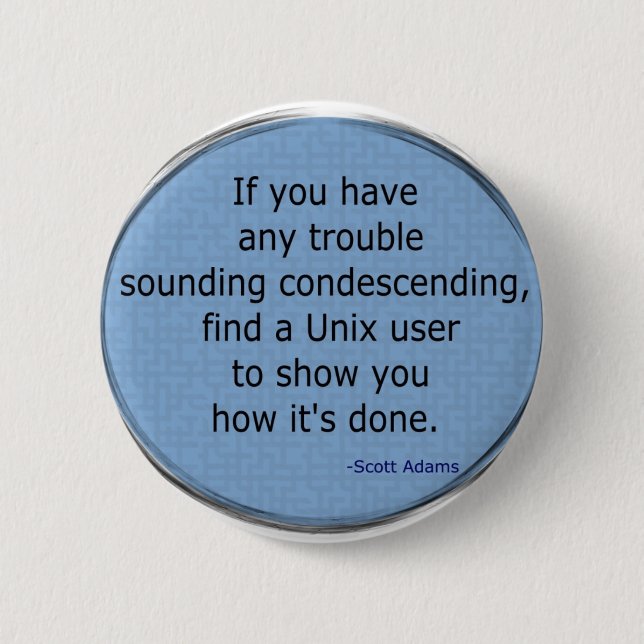 Macaron Rond 5 Cm Unix condescendant - Scott Adams (Devant)