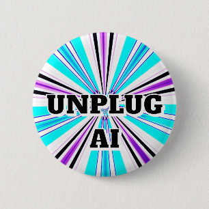Macaron Rond 5 Cm UNPLUG AI (vous pouvez modifier les mots)