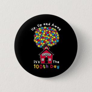 Macaron Rond 5 Cm Up And Away C'est le 100e jour enseignant 100 jour