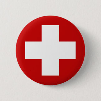 Macaron Rond 5 Cm Urgence suisse Roundell de Croix-Rouge