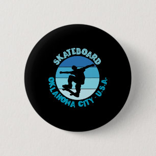 Macaron Rond 5 Cm Urne de skateboard d'Oklahoma City Oklahoma Skateb