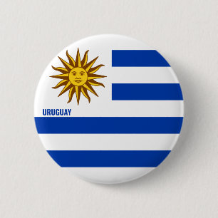 Macaron Rond 5 Cm Uruguay Drapeau Bouton patriotique de charme
