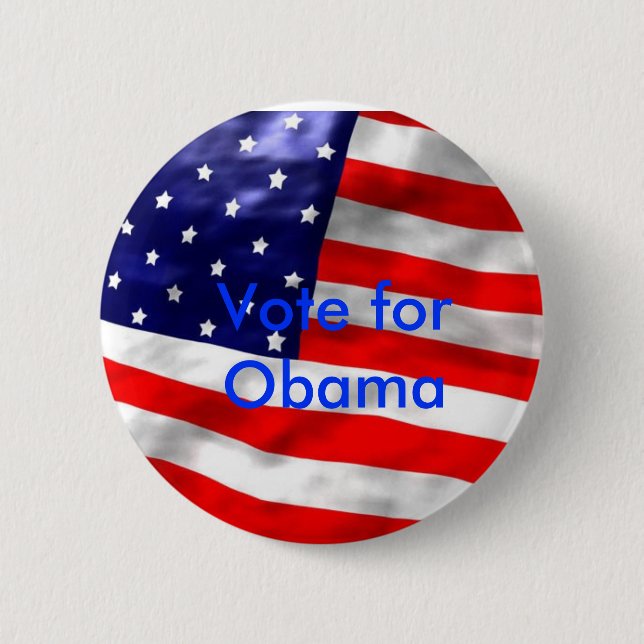 Macaron Rond 5 Cm us-flag-640x480, Vote pour Obama (Devant)
