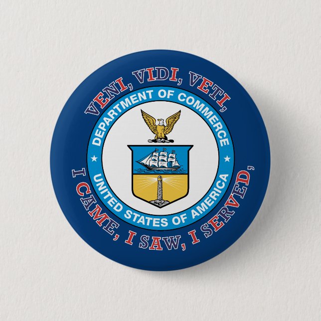 Macaron Rond 5 Cm US TDEPARTENT OF COMMERCE VVV Shield (Devant)