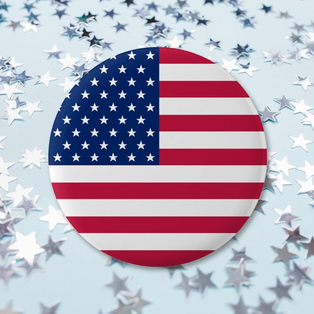 Macaron Rond 5 Cm USA American Flag Stars Stripes Patriotic Button (USA American Flag Stars Stripes Patriotic Button)