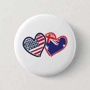 Macaron Rond 5 Cm USA—Australie-Amour