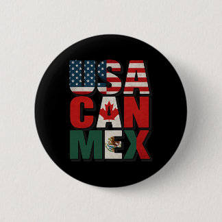 Macaron Rond 5 Cm Usa Can Mex Drapeau Football Amérique du Nord Foot