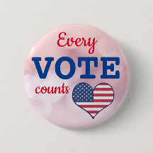 USA Election Chaque Vote Compte Pin Button
