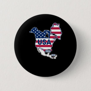 Macaron Rond 5 Cm Usa = Groenland + Canada + Golfe + Canal