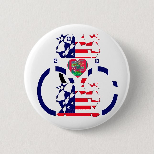 Macaron Rond 5 Cm USA Hope Beau drapeau national Extraordinaire Desi (Devant)