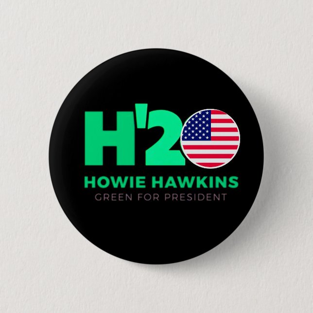 Macaron Rond 5 Cm USA pour Howie Hawkins 2020 (Devant)