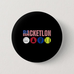 Macaron Rond 5 Cm Usa Racketlon - Tennis De Table Badminton Squash T