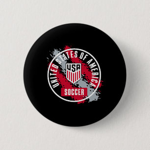 Macaron Rond 5 Cm Usa Soccer Rétro Peinture Navy Usmnt Officiellemen