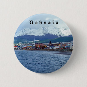 Macaron Rond 5 Cm Ushuaia célèbre - Terre de Feu, Argentine