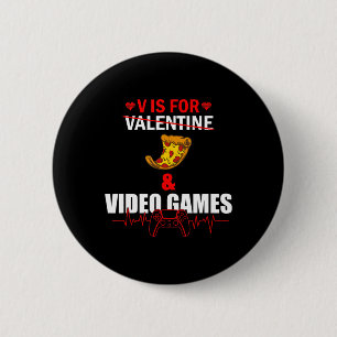 Macaron Rond 5 Cm V Day est pour les amateurs de pizza et de jeu vid