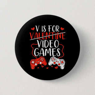 Macaron Rond 5 Cm V Est Pour Jeux Vidéos Valentine Gamer Valentines 