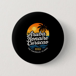 Macaron Rond 5 Cm Vacances de croisière aux îles ABC Aru Bonaire Cur