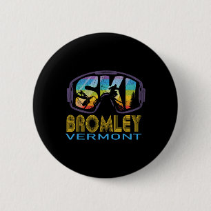 Macaron Rond 5 Cm Vacances de ski à Ski Bromley Vermont