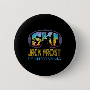 Macaron Rond 5 Cm Vacances de ski à Ski Jack Frost Pennsylvanie