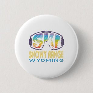Macaron Rond 5 Cm Vacances de ski dans la Snowy Range Wyoming