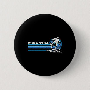Macaron Rond 5 Cm Vacances d'été rétro vintage Costa Rica Pura Vida