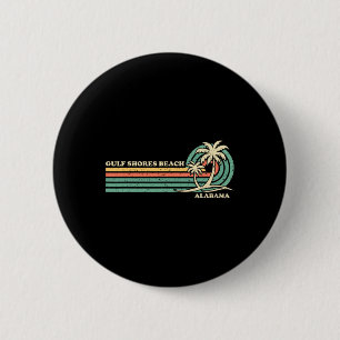 Macaron Rond 5 Cm Vacances d'été vintages Rétro Côte du golfe de l'A