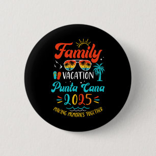 Macaron Rond 5 Cm Vacances en famille 2025 Punta Cana Correspondance