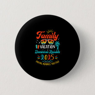 Macaron Rond 5 Cm Vacances en famille 2025 République dominicaine S