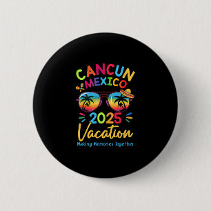 Macaron Rond 5 Cm Vacances en famille à Cancunn au Mexique 2025 Crée