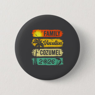 Macaron Rond 5 Cm Vacances en famille à Cozumel 2026 Groupe de corre