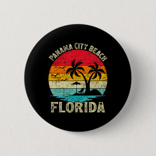 Macaron Rond 5 Cm Vacances en famille Vintage Retro Florida Panama C