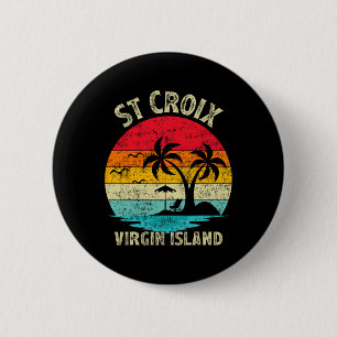 Macaron Rond 5 Cm Vacances en famille Vintage Rétro Virgin Island St