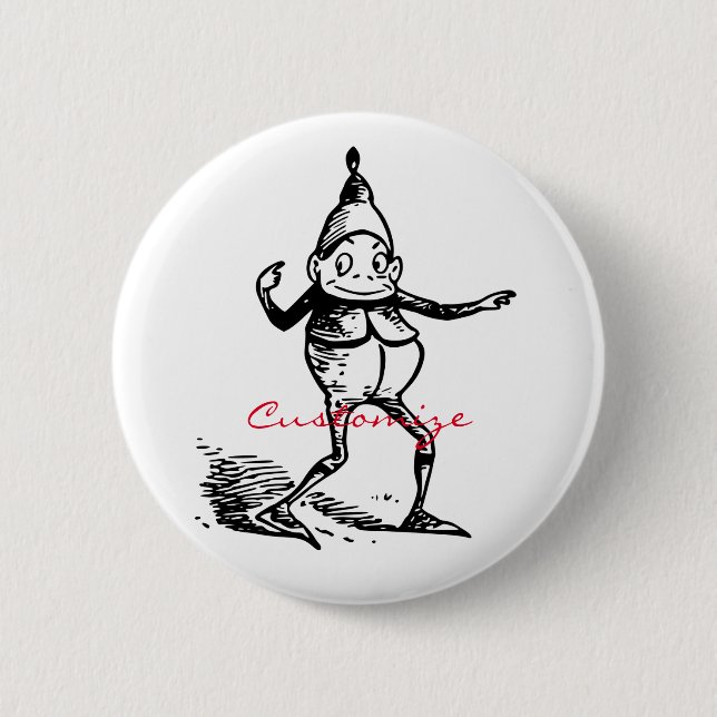 Macaron Rond 5 Cm Vacances hivernales mignonnes Elf Gnome Thunder_Co (Devant)
