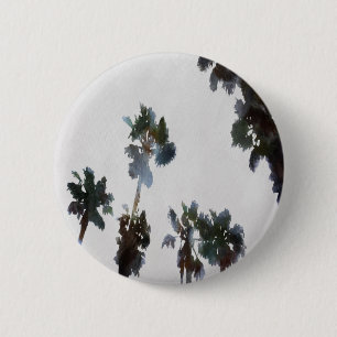 Macaron Rond 5 Cm Vacances Palmiers tropicaux Aquarelle artistique