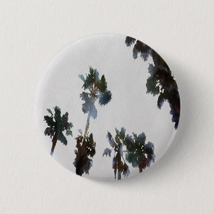 Macaron Rond 5 Cm Vacances Palmiers tropicaux Aquarelle artistique