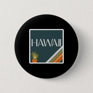 Macaron Rond 5 Cm Vacances Premium Aloha State Vintage îles hawaïenn