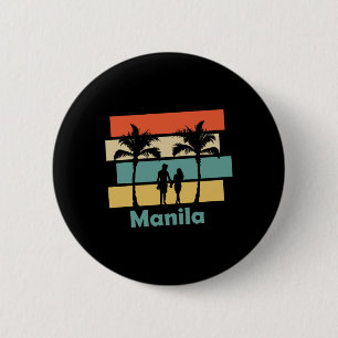 Macaron Rond 5 Cm Vacances Rétro Vintage Manille Philippines