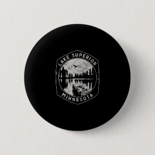 Macaron Rond 5 Cm Vacances vintage au grand air au lac Supérieur Min