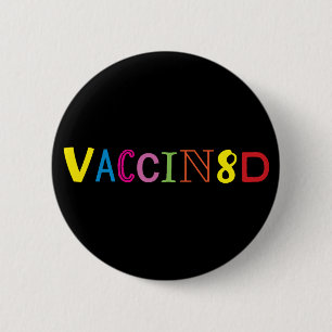 Macaron Rond 5 Cm VACCIN8D (néon et noir)