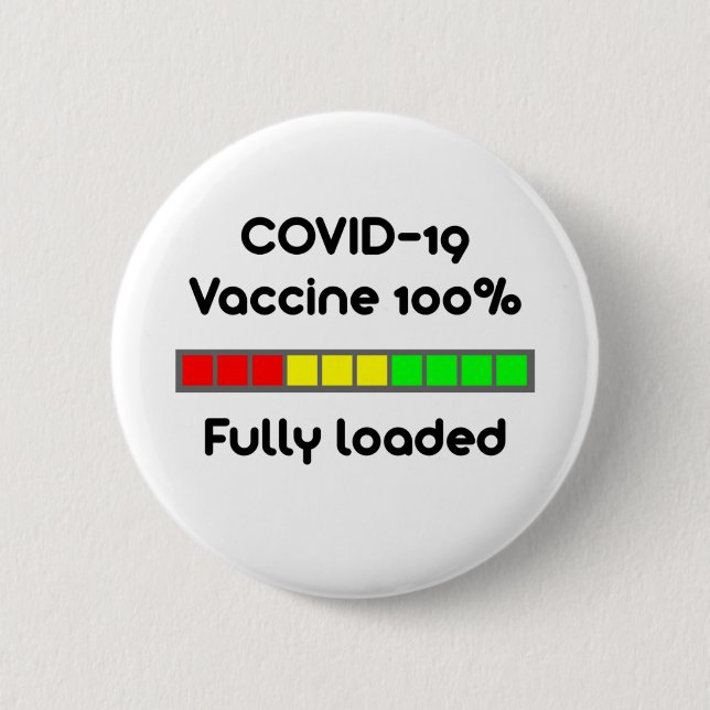 Macaron Rond 5 Cm Vaccin 19 100% Plein Chargement Blanc (Devant)