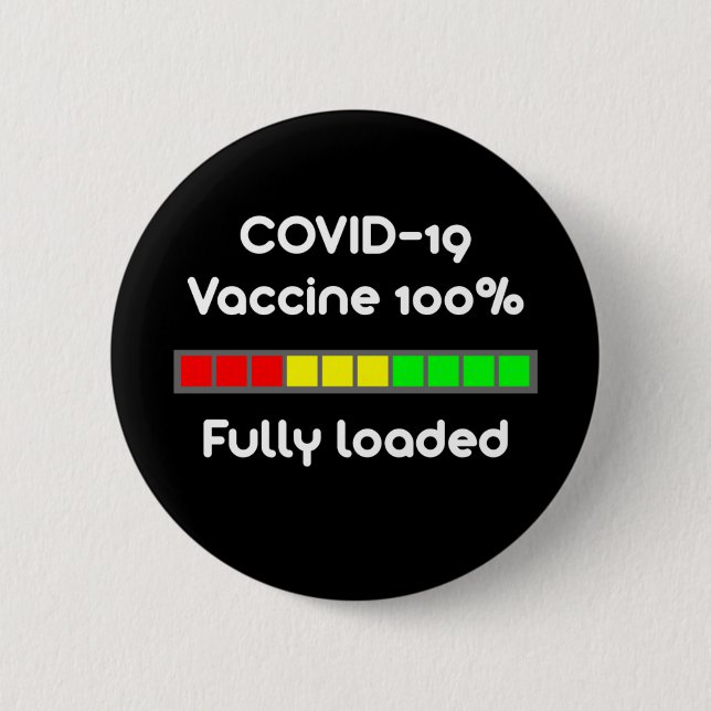 Macaron Rond 5 Cm Vaccin contre 19 virus 100% Plein Chargement Noir (Devant)