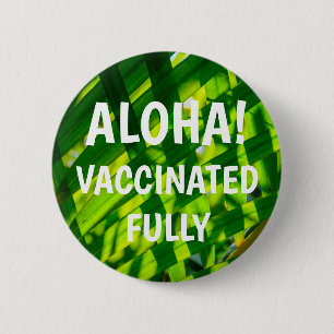 Macaron Rond 5 Cm Vaccin contre les Feuilles de palme, Kapaa, Kauai 