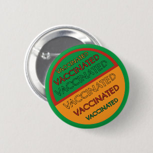 Macaron Rond 5 Cm Vaccin de style rétro (Arrière - plan vert)