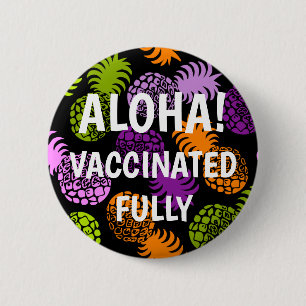 Macaron Rond 5 Cm Vacciné contre l'ananas tropical de Momona Hawaii
