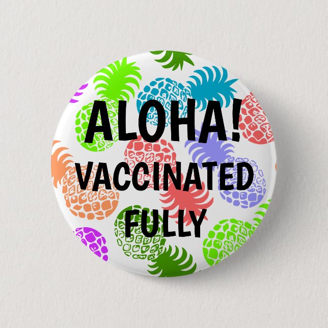 Macaron Rond 5 Cm Vacciné contre l'ananas tropical de Momona Hawaiia (Devant)
