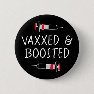 Macaron Rond 5 Cm Vacciné et rappelé, bouton Vax Covid