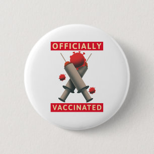 Macaron Rond 5 Cm Vacciné officiellement - Vacciné