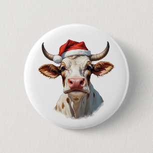 Macaron Rond 5 Cm vache de noël